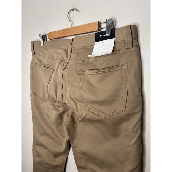 Banana Republic Traveler Slim Fit Mens Khaki Tan Chinos Pants Size 35x30 New NWT - Picture 8 of 10